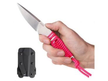 feststehendes Messer mit pinken Paracord Griff